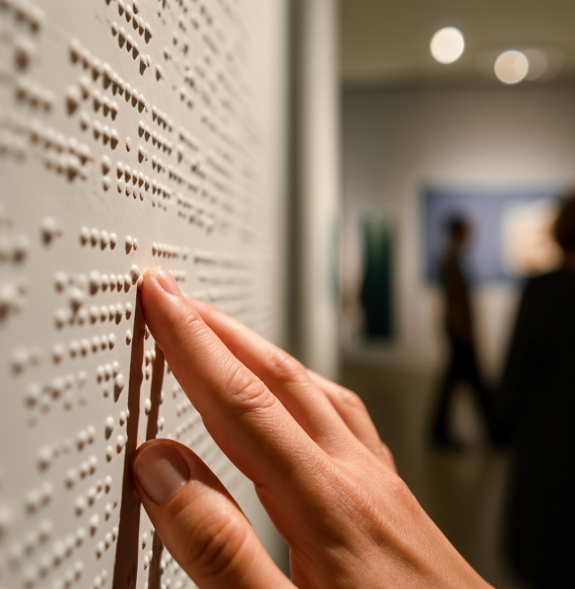 Pannello braille al museo
